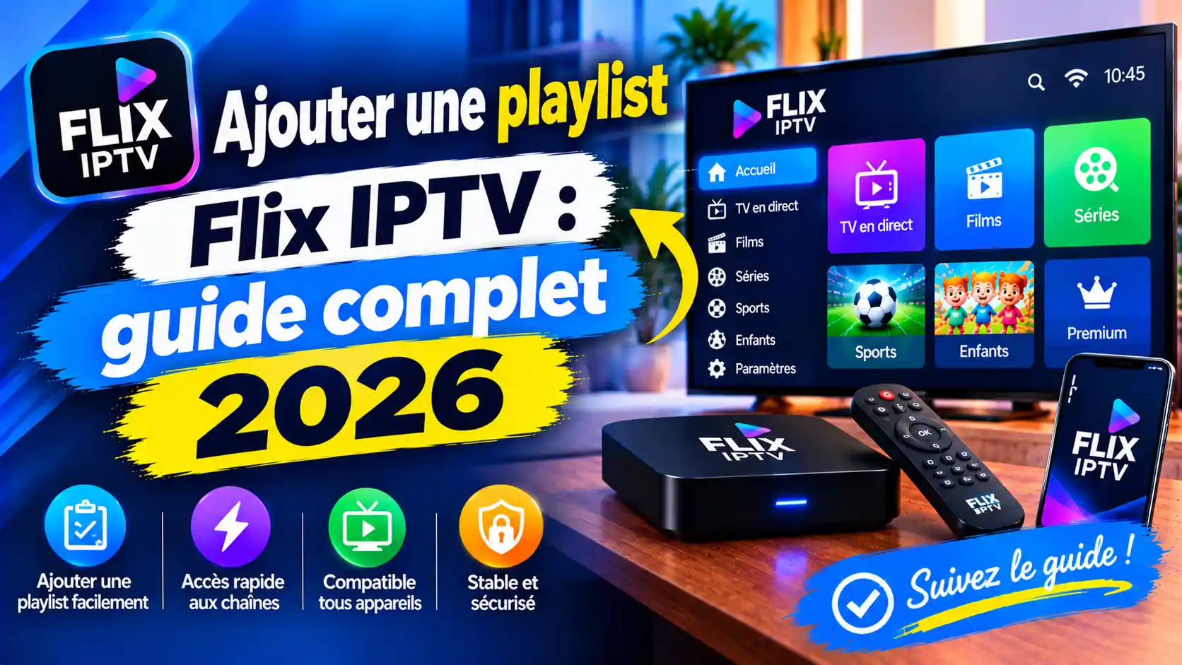 Comment ajouter une playlist Flix IPTV en 2026 : configuration M3U et adresse MAC sur Smart TV